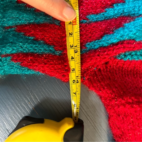 Handmade Holiday Knitted Sweater - Red & Green | Unisex Size 10 - Picture 6 of 8